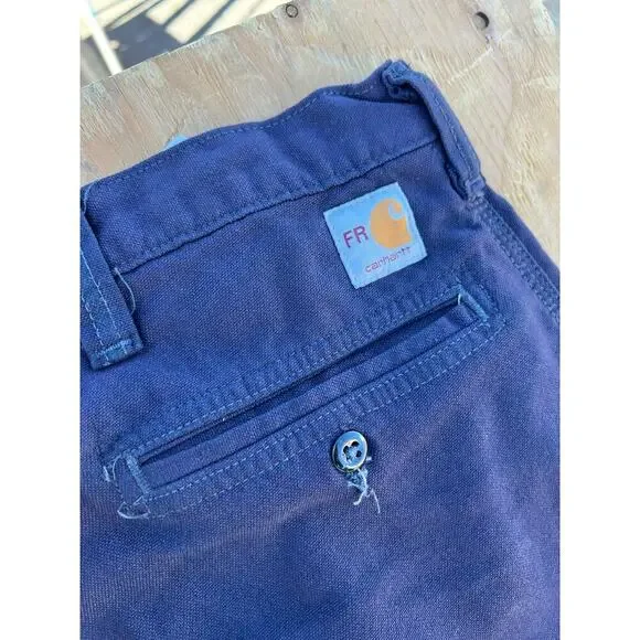 Carhartt Flame Resistant NFPA 2112 Navy Blue Cargo Men's Size 38x34 FR Work Y2K - Picture 5 of 12